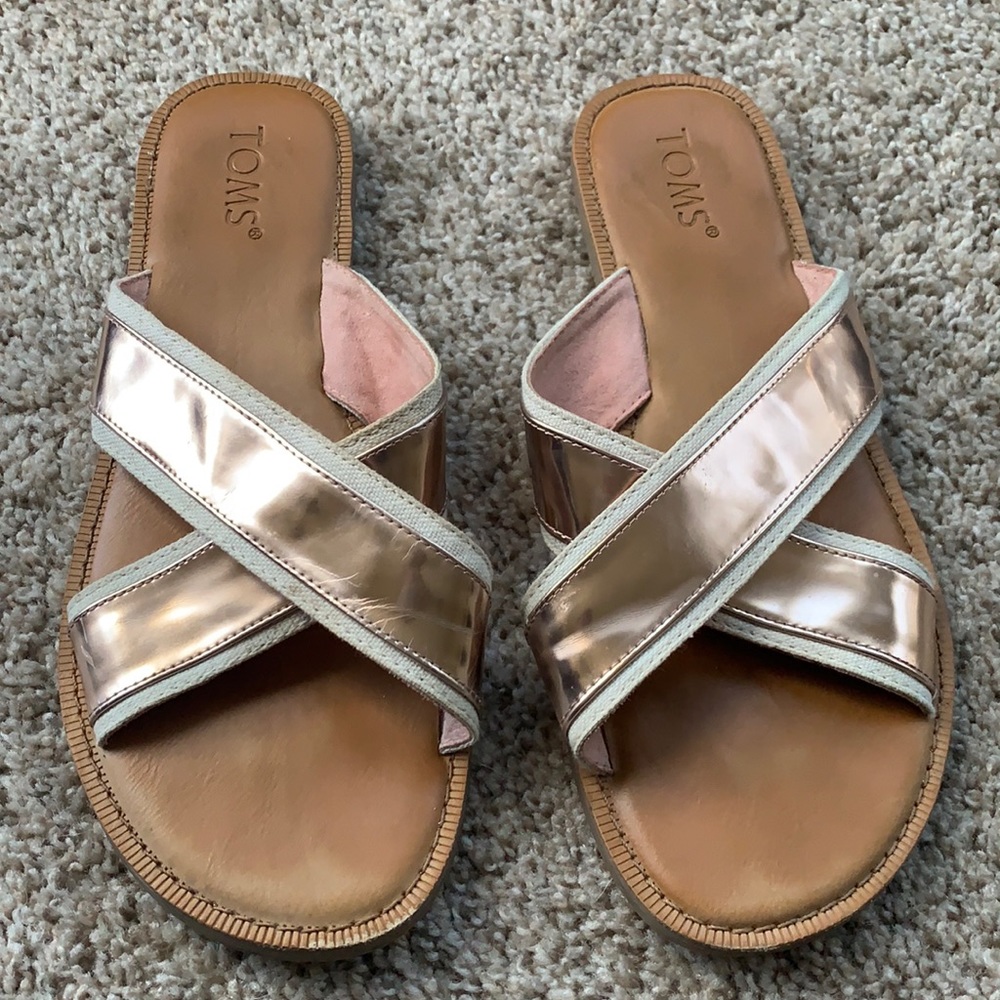 TOMS rose gold sandals